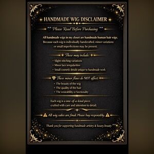 Handmade Wig Disclaimer